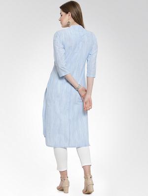 straight textured kurta - 15988862 - Standard Image - 3