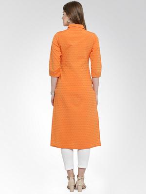 Dobby straight kurta - 15988882 - Standard Image - 3