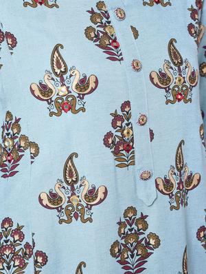 printed straight kurta - 15996692 - Standard Image - 6
