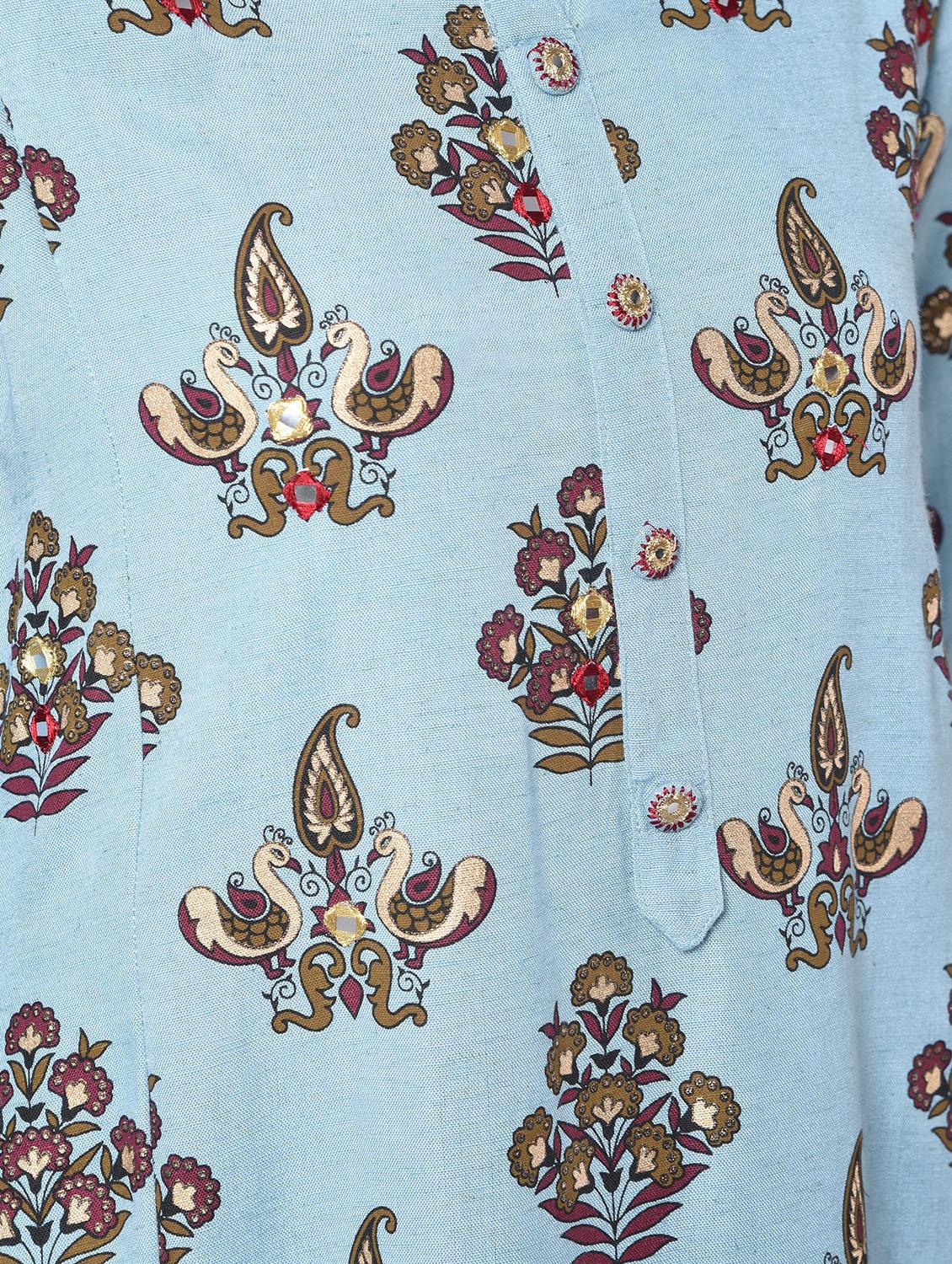printed straight kurta - 15996692 - Zoom Image - 6