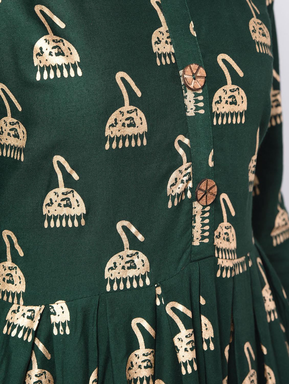 Flared foil print dress - 15996696 - Zoom Image - 6
