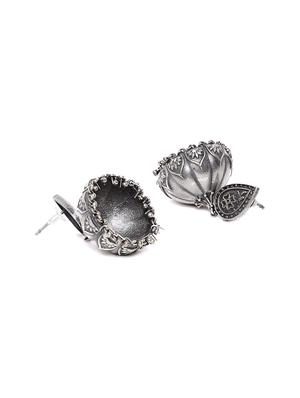 silver oxidized jhumkis earring - 15997247 - Standard Image - 3