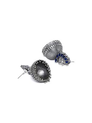 blue oxidized jhumkis earring - 15997274 - Standard Image - 3