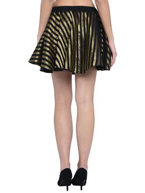 high rise striped flared skirt - 15997927 - Standard Image - 3