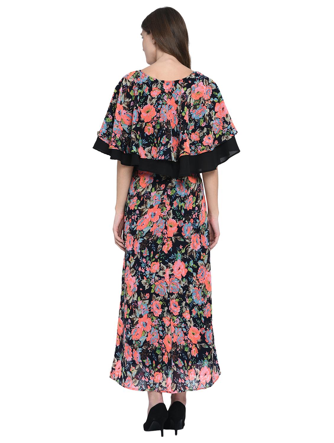 ruffled overlay floral maxi dress - 15997933 - Zoom Image - 3