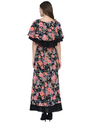 ruffled overlay floral maxi dress - 15997935 - Standard Image - 3