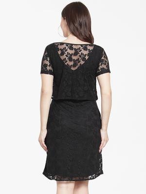 floral laced layered dress - 15999037 - Standard Image - 3