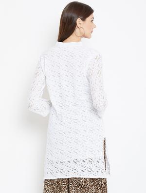 white net straight kurti - 15999438 - Standard Image - 3