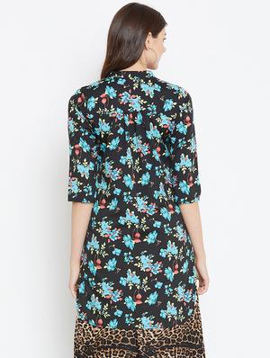 black crepe straight kurti - 15999439 - Standard Image - 3