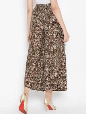 pocket detail animal print palazzo - 15999452 - Standard Image - 3