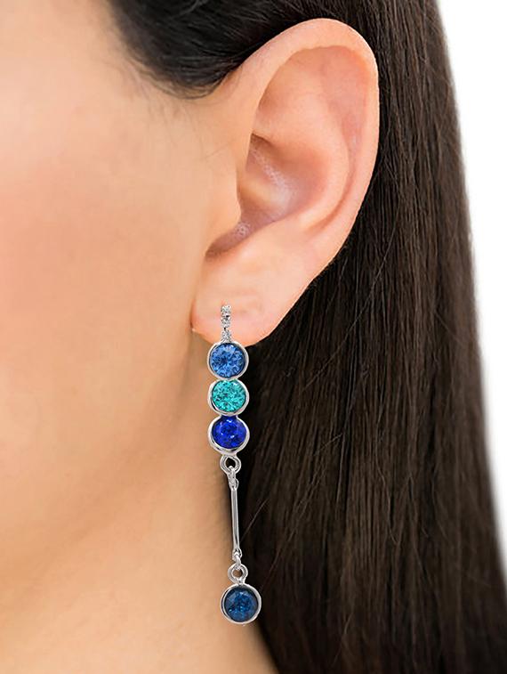 silver metal drop earring - 16001036 - Zoom Image - 3