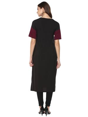 color block straight kurta - 16001696 - Standard Image - 3