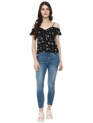 ruffled cold shoulder floral top - 16002328 - Standard Image - 3