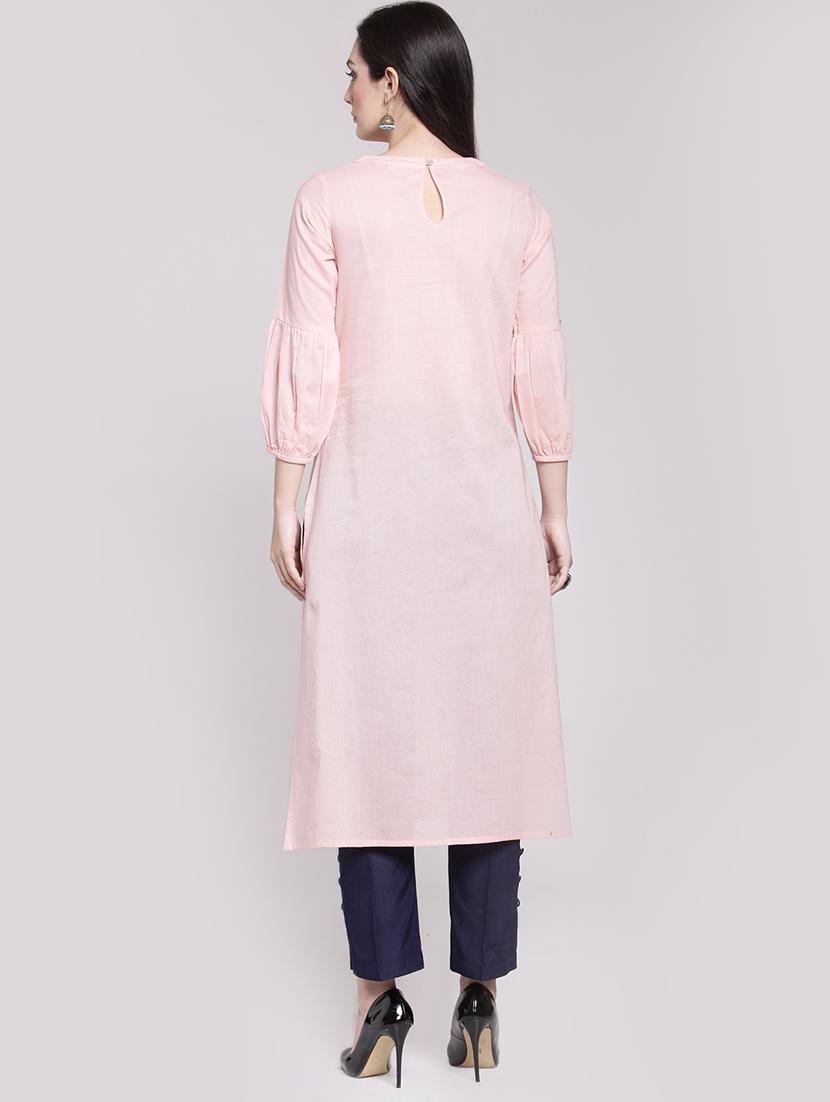 Straight solid kurta - 16002524 - Zoom Image - 3