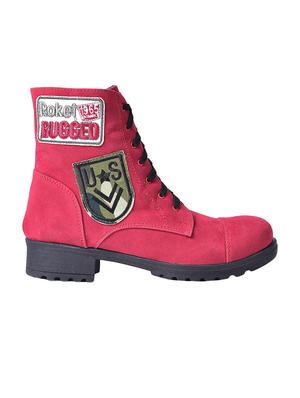 red ankle zipper boots - 16002718 - Standard Image - 3
