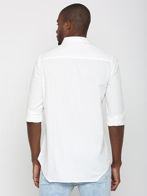 white solid casual shirt - 16003683 - Standard Image - 3