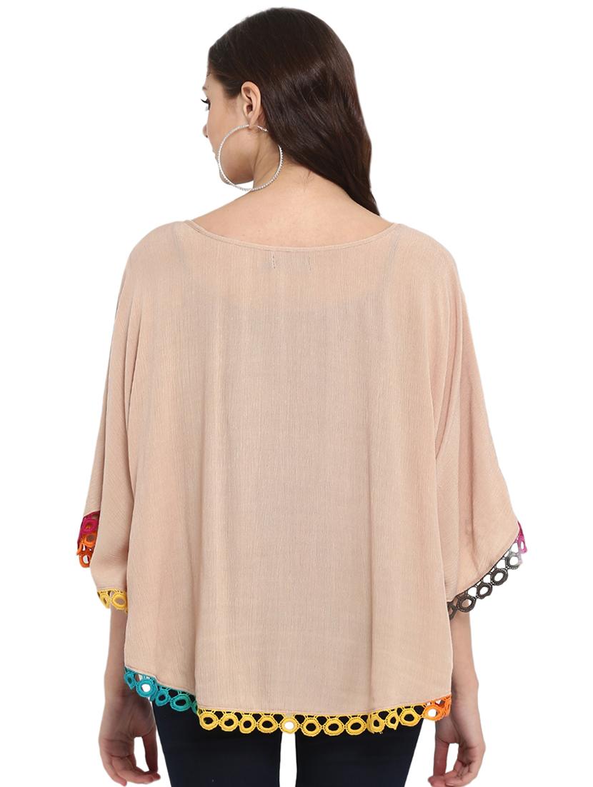 lace trim embroidered top - 16005241 - Zoom Image - 3