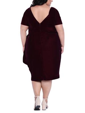 ruffle detail plus bodycon dress - 16006740 - Standard Image - 3