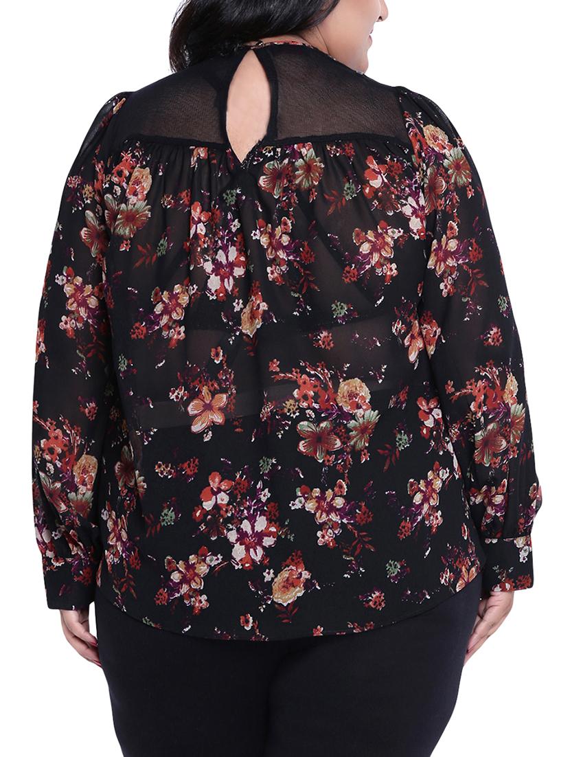 floral embroidered plus top - 16006760 - Zoom Image - 3