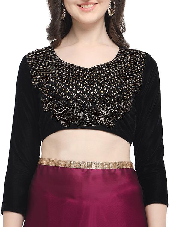 ruffle lace border fusion saree with blouse - 16007103 - Zoom Image - 3