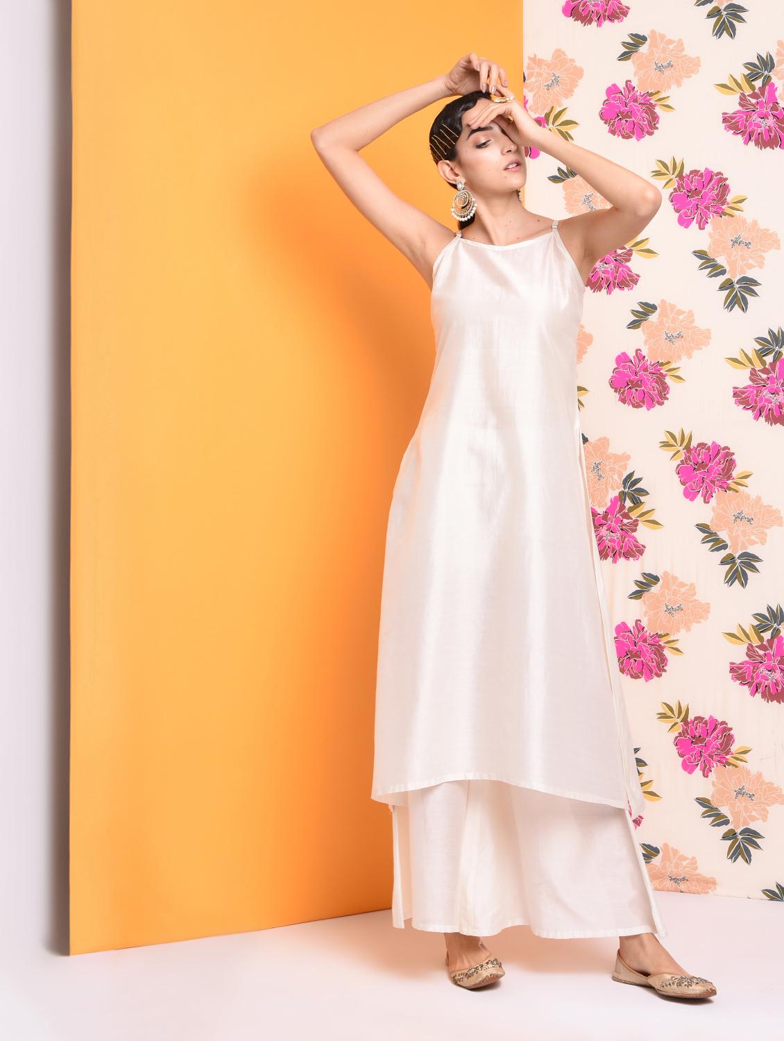 zari self-design chanderi angrakha kurta - 16007821 - Zoom Image - 3