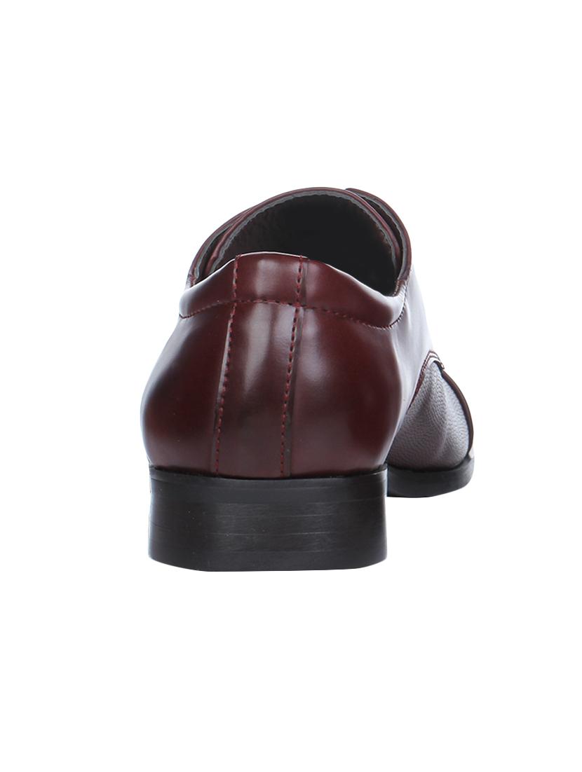 maroon Leather lace-up derbys - 16007897 - Zoom Image - 3