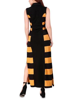 button detail striped maxi dress - 16008156 - Standard Image - 3