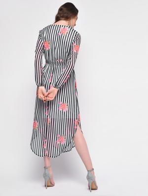 floral striped empire line dress - 16009001 - Standard Image - 3
