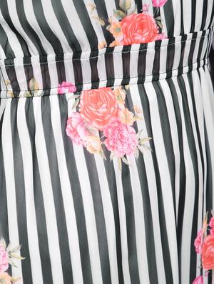 floral striped empire line dress - 16009001 - Standard Image - 6