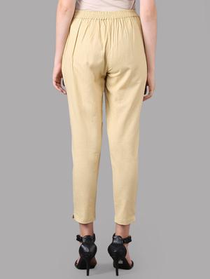 beige khadi cotton straight pant - 16009082 - Standard Image - 3