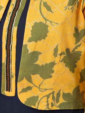 straight kurta with printed jacket - 16009417 - Standard Image - 6