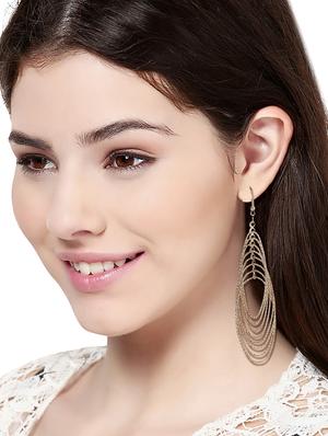 gold plated drop earring - 16010317 - Standard Image - 3