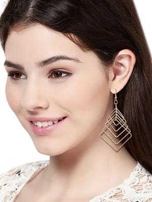 gold plated drop earring - 16010318 - Standard Image - 3