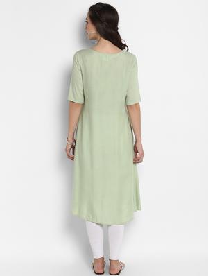 embroidered a-line kurta - 16011659 - Standard Image - 3