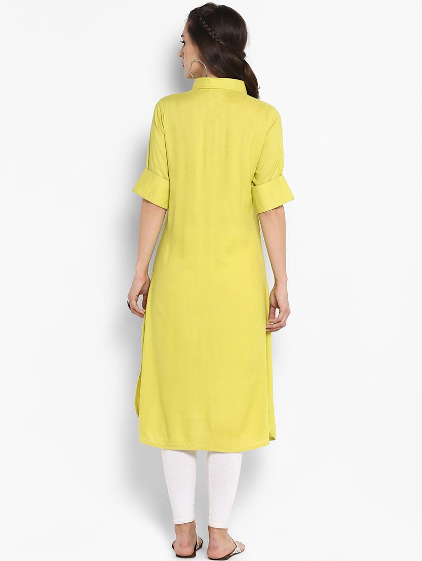 Straight solid kurta - 16011661 - Zoom Image - 3