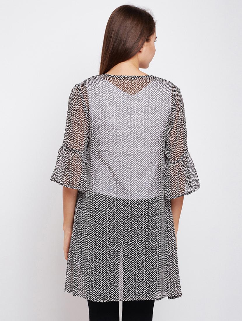 bell sleeved chevron sheer shrug - 16011999 - Zoom Image - 3