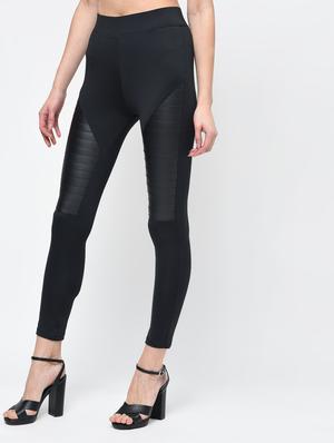 leather patch high rise jegging - 16012394 - Standard Image - 3