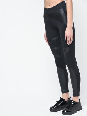 leather paneled high rise jegging - 16012396 - Standard Image - 3