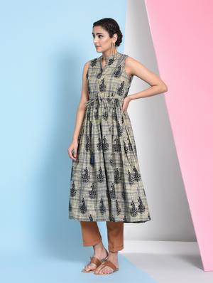 paisley flared kurta - 16012407 - Standard Image - 3