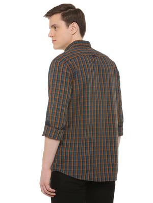Navy blue printed casual shirt - 16013553 - Standard Image - 3