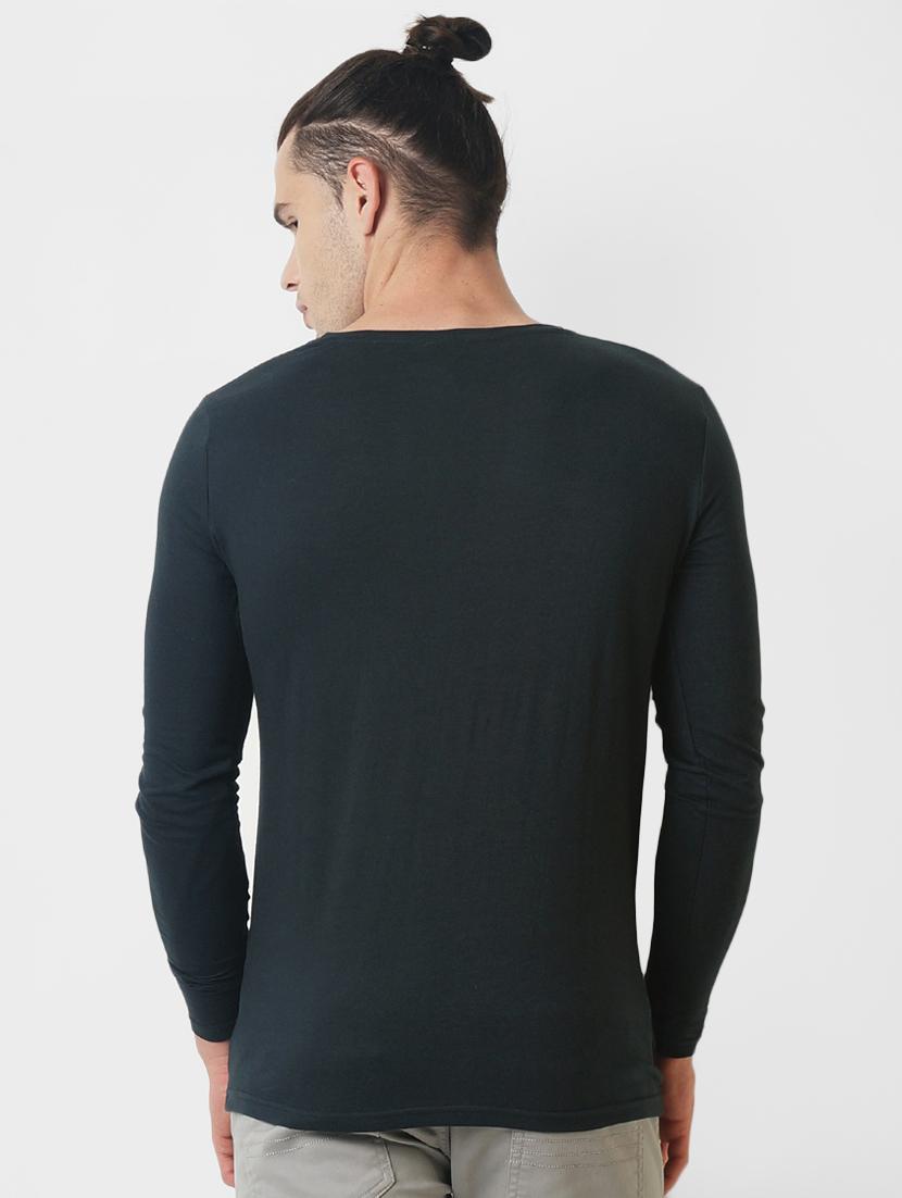 navy blue solid t-shirt - 16013707 - Zoom Image - 3