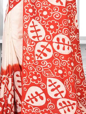 printed matka silk saree with blouse - 16015214 - Standard Image - 3