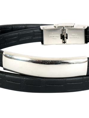 black leather bracelet - 16015541 - Standard Image - 3