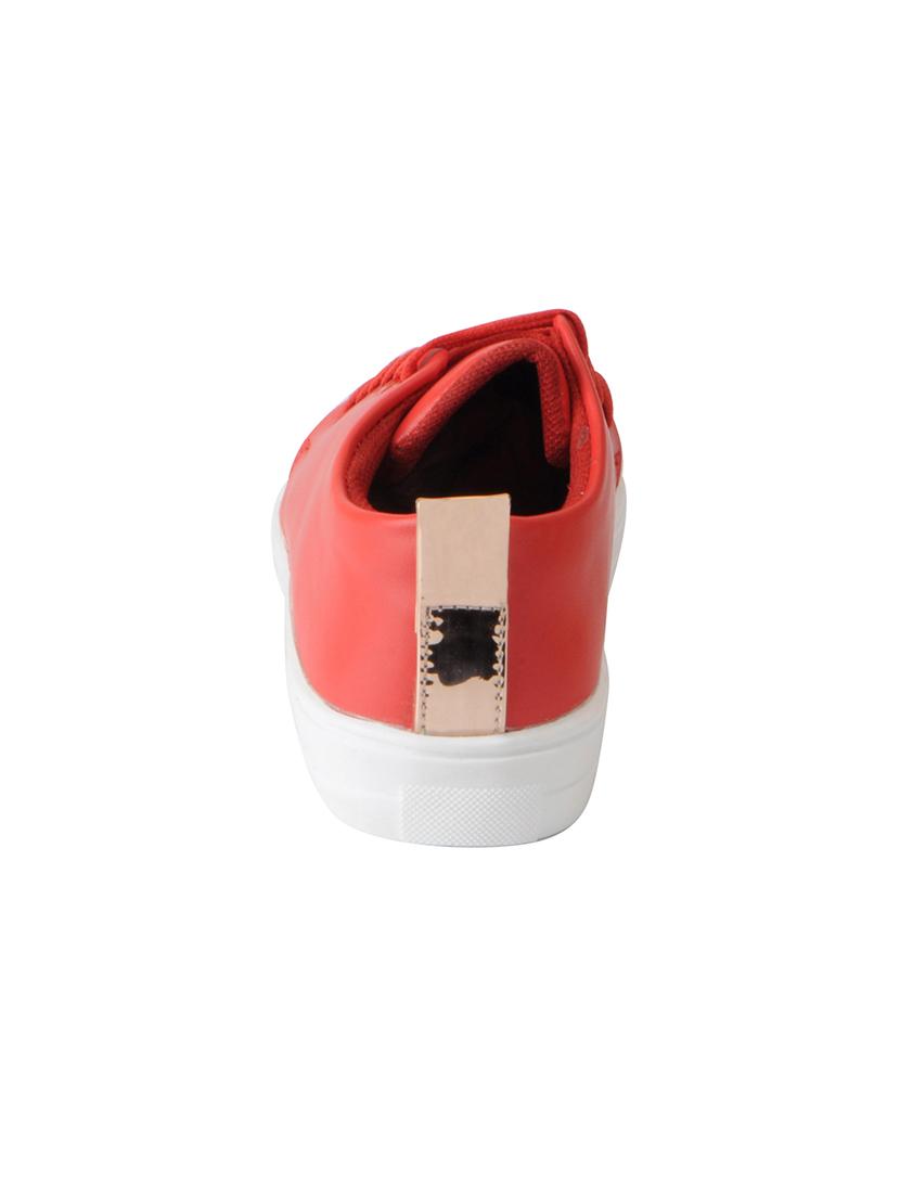 red synthetic laceup sneakers - 16015751 - Zoom Image - 3