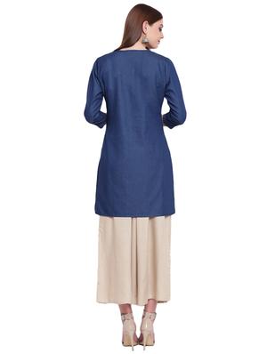 embroidered straight kurti - 16015800 - Standard Image - 3
