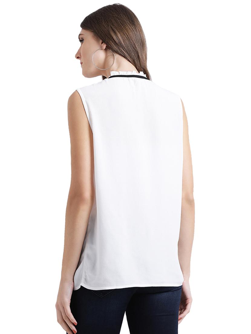 lace panel tie knot top - 16015838 - Zoom Image - 3