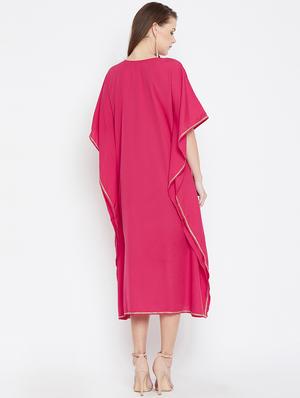 lace detail embroidered sequined kaftan - 16015883 - Standard Image - 3