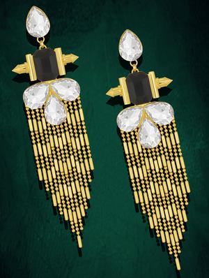 gold metal other earring - 16016833 - Standard Image - 3