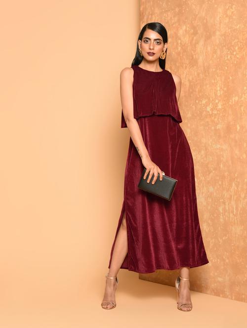 side slit layered dress - 16017708 - Standard Image - 1
