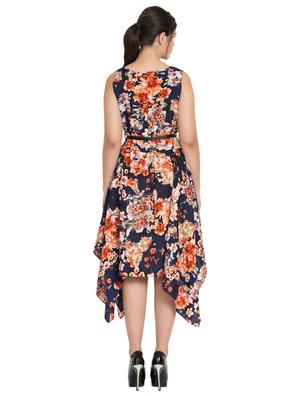 cut out detail floral asymmetric dress - 16018058 - Standard Image - 3